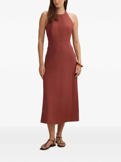 Ever New Soraya Beaded-back Midi Dress In Burgundy
