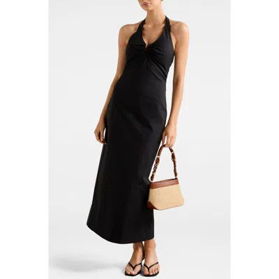 Ever New Tia Halter Midi Dress In Black