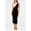 Ever New Toni Colorblock Sleeveless Midi Dress In Black