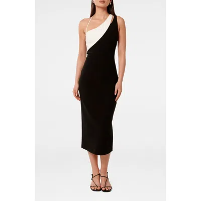 Ever New Toni Colorblock Sleeveless Midi Dress In Black/white