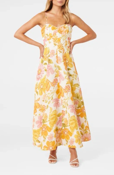 Ever New Vayda Floral Linen Blend A-line Dress In Joni Botanical