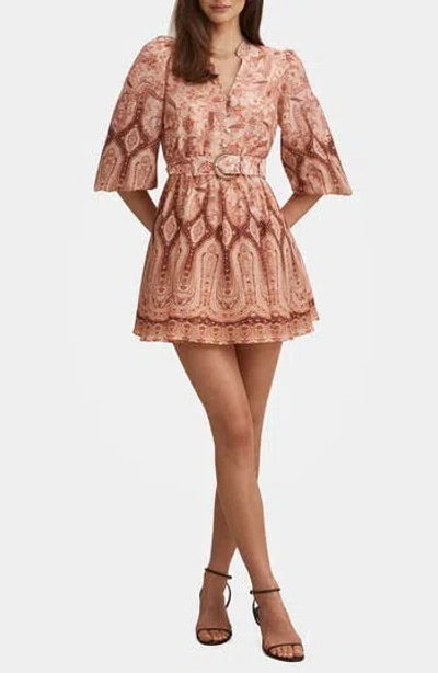 Ever New Wesley Print Belted Long Sleeve Minidress