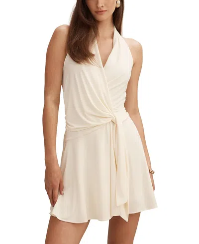 Ever New Women's Aaliyah Wrap Halter Neck Mini Dress In White