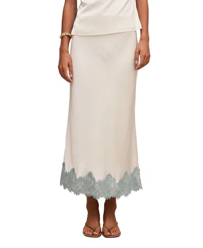 Ever New Women's Adele Lace Trim Midi Skirt In White
