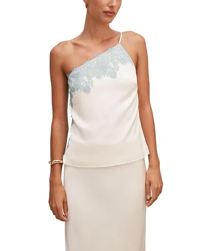 Ever New Women's Adele One Shoulder Lace Trim Top In White