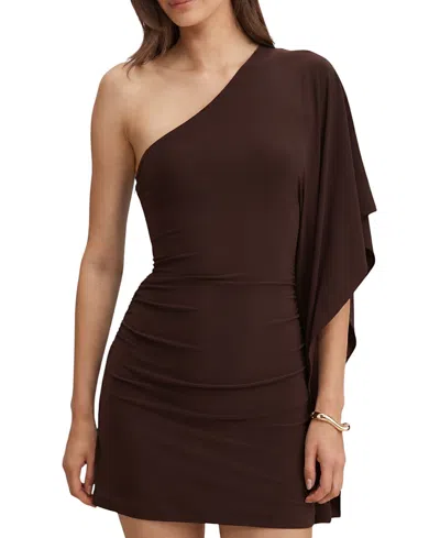 Ever New Women's Adriana One Shoulder Mini Dress In Brown