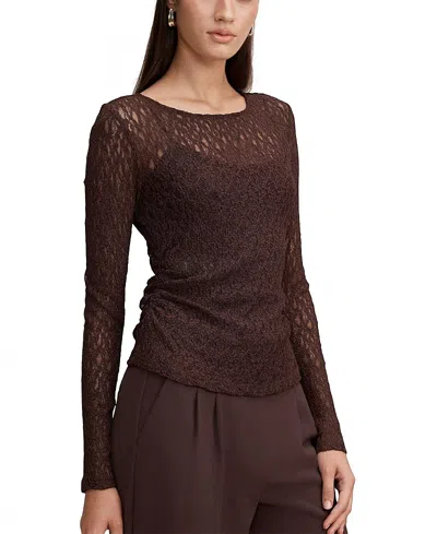 Ever New Women's Alex Lace Long Sleeves Top In Brown