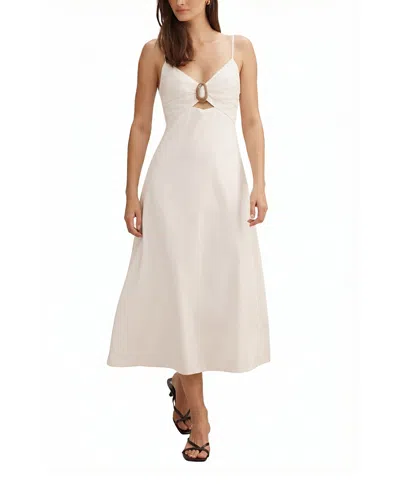 Ever New Women's Alice Gathered Hardware Midi Dress In White