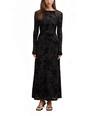 Ever New Women's Angelina Mesh Burnout Midi Dress In Black