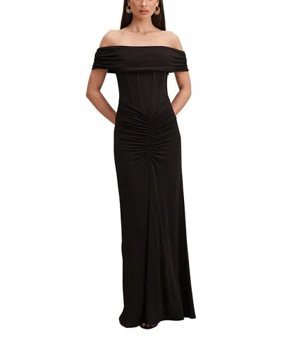 Ever New Women's Ania Ruched Bardot Neck Maxi Dress In Black