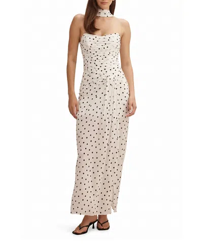 Ever New Kimora Dot Print Strapless Maxi Dress In White