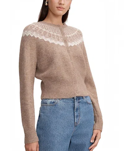 Ever New Women's Billie Fair Isle Cardigan In Neutral