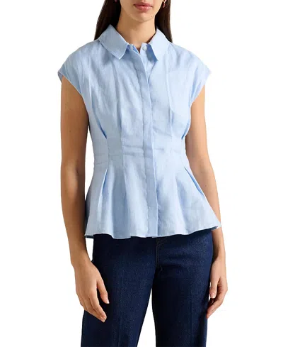 Ever New Women's Carina Pleated Shirt In Blue