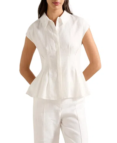 Ever New Women's Carina Pleated Shirt In White