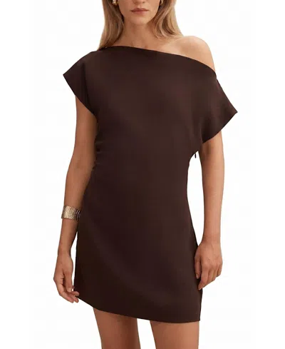 Ever New Women's Danielle Asymmetrical Neck Mini Dress In Brown