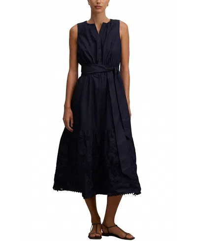 Ever New Women's Evie Sleeveless Embroidered Tie Midi Dress In Multi