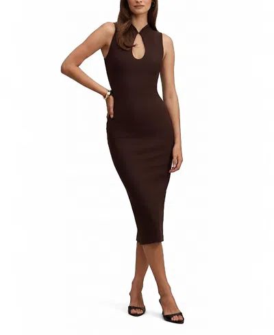 Ever New Women's Frankie High Neck Keyhole Bodycon Dress In Brown
