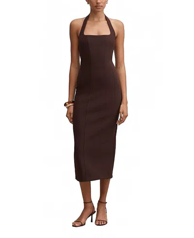 Ever New Women's Gina Halter Neck Bodycon Midi Dress In Brown