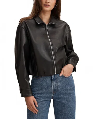 Ever New Women's Julia Faux Leather Funnel Neck Jacket In Black