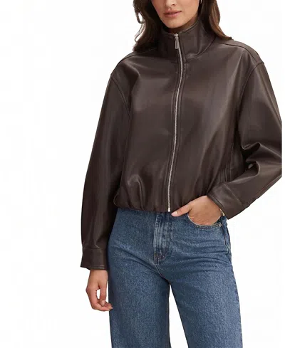 Ever New Women's Julia Faux Leather Funnel Neck Jacket In Brown