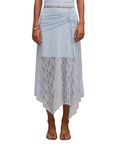 Ever New Women's Khai Lace Asymmetric Skirt In Blue