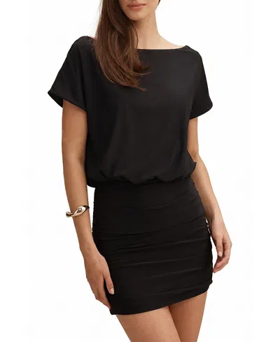 Ever New Women's Kiara Tipped Draped Jersey Mini Dress In Black