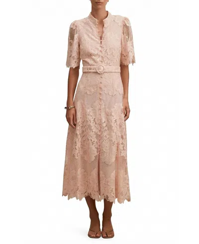 Ever New Women's Liberty Flutter Sleeve Lace Midi Dress In Brown