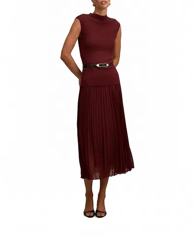 Ever New Women's Lorelei Woven Mixed Midi Dress In Burgundy