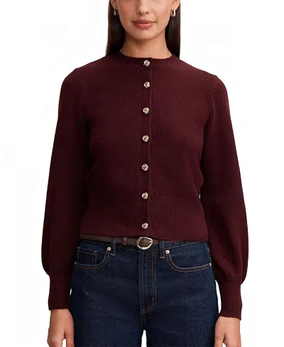 Ever New Women's Magda Balloon Sleeves Cardigan In Burgundy