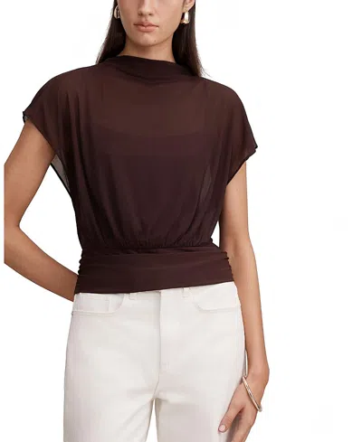 Ever New Women's Mattie Mesh Overlay Top In Brown
