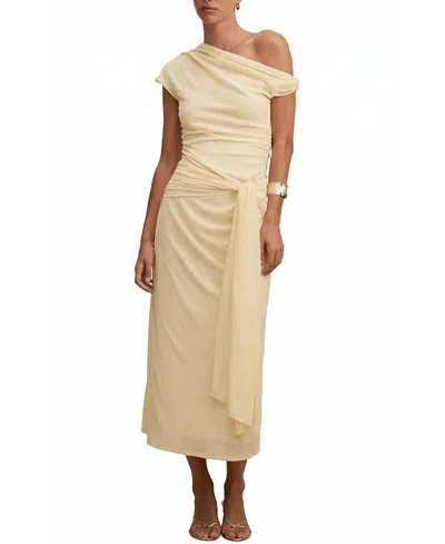 Ever New Women's Piper Draped Tie Mesh Midi Dress In Neutral