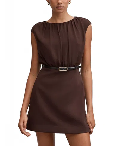 Ever New Women's Quinn Gathered Bodice Mini Dress In Brown