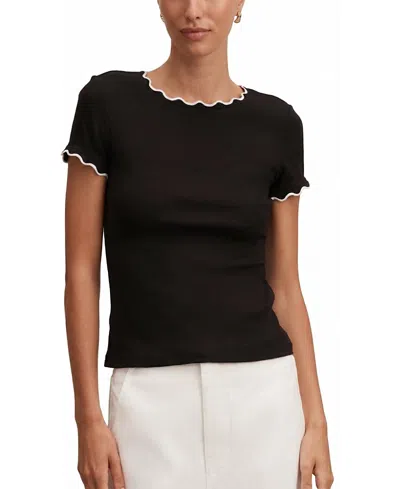 Ever New Women's Rebecca Scallop Trim T-shirt In Black