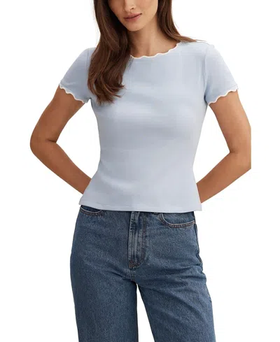 Ever New Women's Rebecca Scallop Trim T-shirt In Blue