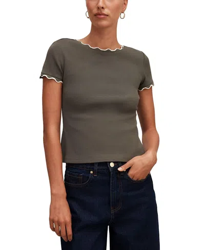 Ever New Women's Rebecca Scallop Trim T-shirt In Brown
