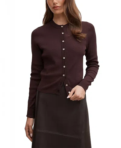 Ever New Women's Rylee Crew Neck Cardigan In Brown