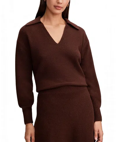 Ever New Women's Sammie Collared Sweater In Brown