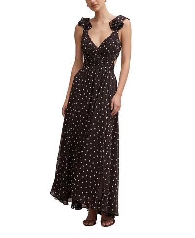 Ever New Women's Selena Ruffle Shoulder Maxi Dress In Brown