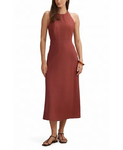 Ever New Women's Soraya Beaded Back Midi Dress In Brown