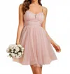 Ever-pretty A Line Mesh Dress In Pink In Pink