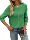 Ever-pretty Semi Sheer Sweater In Green In Green