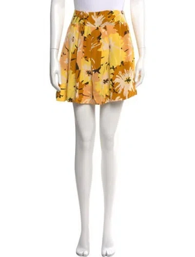 Pre-owned Ever Silk Mini Skirt In Yellow