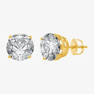 Ever Star 3 Ct. T.w. Lab-grown (g / Si2-i1) Diamond 14k Gold Round Stud Earrings In Yellow