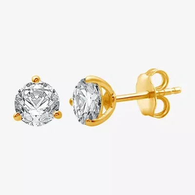 Ever Star (e-f / Si1-si2) 1 Ct. T.w. Lab Grown White Diamond 14k Gold 5.7mm Round Stud Earrings