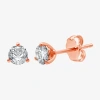 Ever Star (e-f / Si1-si2) 1/2 Ct. T.w. Lab Grown White Diamond 14k White Gold 4.6mm Round Stud Earrings In Gold