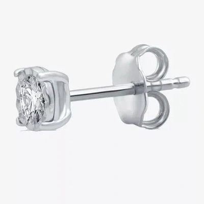 Ever Star (g-h / I1) Womens 1/10 Ct. Lab Grown White Diamond Sterling Silver 4.5mm Round Single Earring