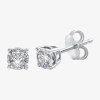 Ever Star (g / Si1-si2) 1/3 Ct.t.w. Lab-grown Diamond 14k Over Silver Or Sterling Silver Round Stud Earrings In Silver