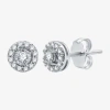 Ever Star (g / Si1-si2) 3/8 Ct. T.w. Lab Grown White Diamond 10k Gold 7.2mm Stud Earrings In Silver