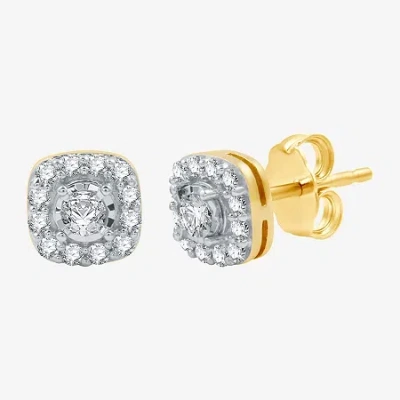 Ever Star (g / Si1-si2) 3/8 Ct. T.w. Lab Grown White Diamond 10k Gold 7mm Cushion Stud Earrings