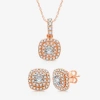 Ever Star (g / Si2-si3) 2 Ct. T.w. Lab Grown White Diamond 10k Or 14k Gold Cushion Jewelry Set In Gold